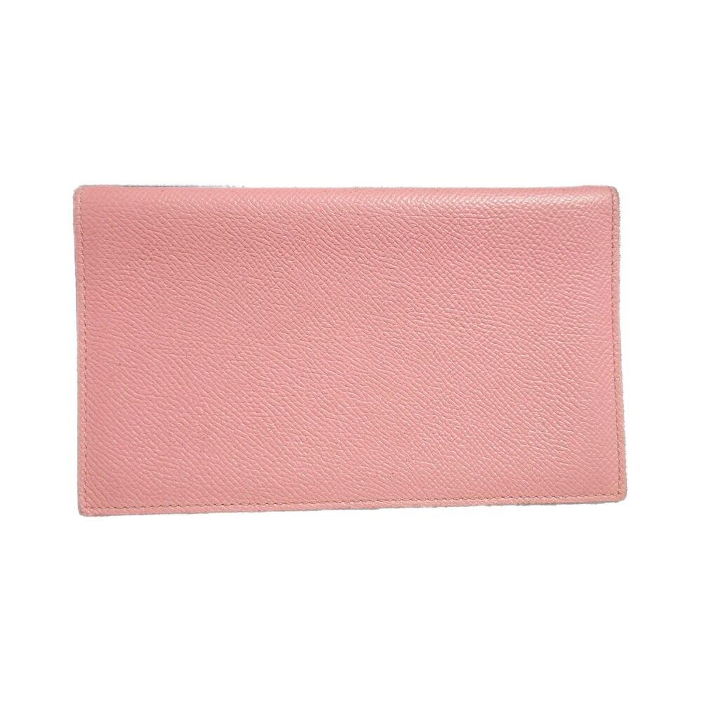 Hermès Epsom Leather Long Wallet Bubblegum Pink Slim Bifold Boxed VGUC - Picture 6 of 12